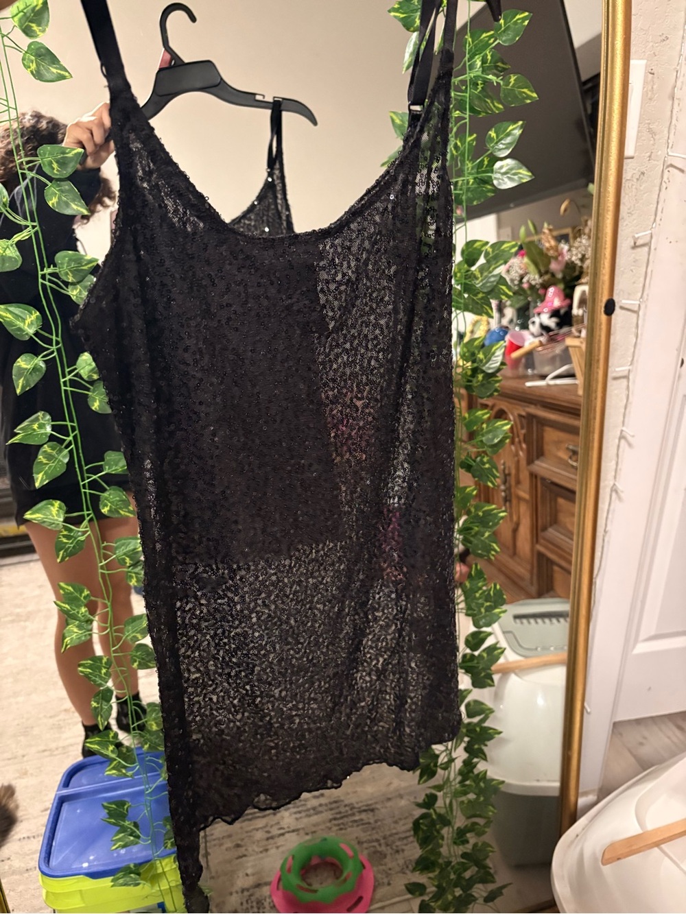 Sheer Black Lace Slip top